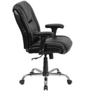 Flash Furniture GO-2132-LEA-GG Hercules Series, Black Leather Swivel Task Chair With Height Adjustable Arms