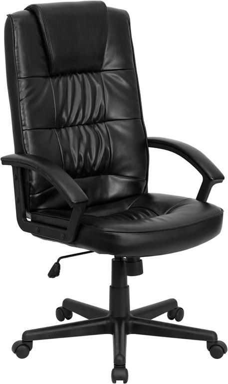 Flash Furniture GO-7102-GG High Back Black Leather Executive Swivel Office Chair