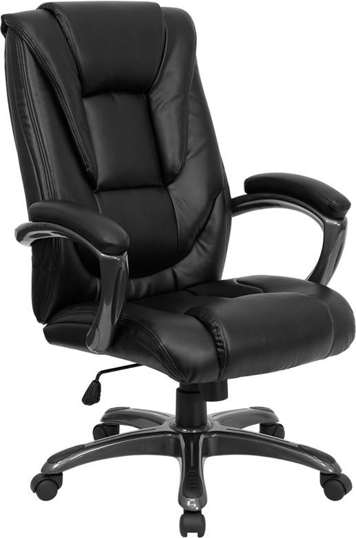 Flash Furniture GO-7194B-BK-GG High Back Black Leather Executive Swivel Office Chair