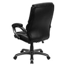 Flash Furniture GO-724H-BK-LEA-GG High Back Black Leather Overstuffed Executive Swivel Office Chair