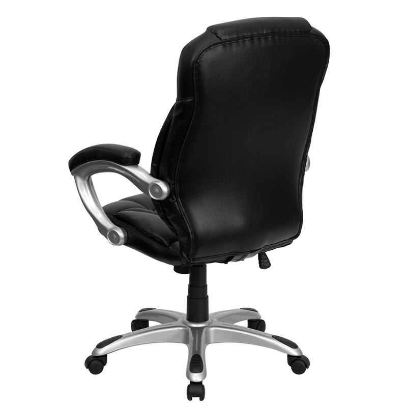 Flash Furniture GO-725-BK-LEA-GG High Back Black Leather Executive Swivel Office Chair