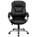 Flash Furniture GO-725-BK-LEA-GG High Back Black Leather Executive Swivel Office Chair