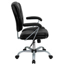 Flash Furniture GO-930-BK-GG Mid-Back Black Leather Swivel Task Chair