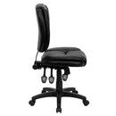 Flash Furniture Mid-Back Black Leather Multi-Functional Ergonomic Swivel Task Chair
