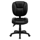 Flash Furniture Mid-Back Black Leather Multi-Functional Ergonomic Swivel Task Chair