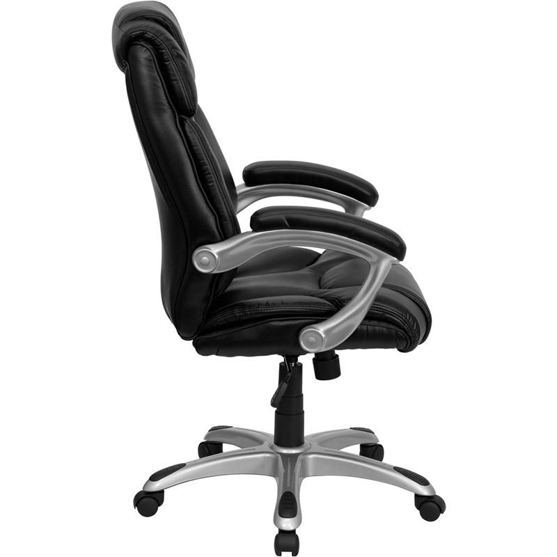 Flash Furniture GO-931H-BK-GG High Back Black Leather Executive Swivel Office Chair