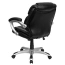 Flash Furniture GO-931H-MID-BK-GG Mid-Back Black Leather Swivel Task Chair with Arms