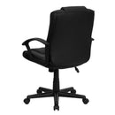Flash Furniture GO-937M-BK-LEA-GG Mid-Back Black Leather Swivel Task Chair with Arms