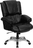 Flash Furniture GO-958-BK-GG High Back Black Leather Overstuffed Executive Swivel Office Chair