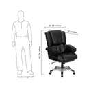 Flash Furniture GO-958-BK-GG High Back Black Leather Overstuffed Executive Swivel Office Chair