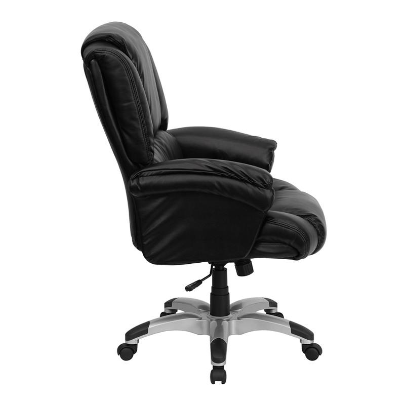 Flash Furniture GO-958-BK-GG High Back Black Leather Overstuffed Executive Swivel Office Chair