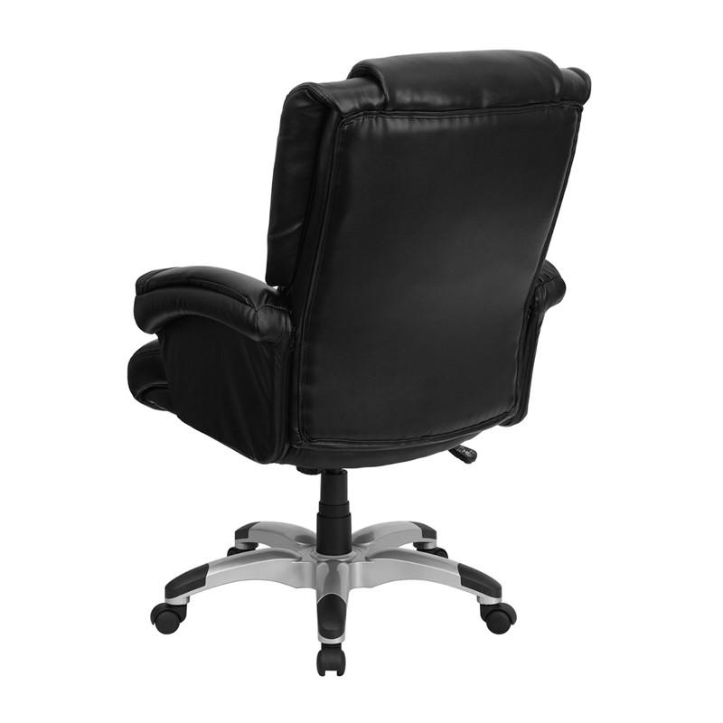 Flash Furniture GO-958-BK-GG High Back Black Leather Overstuffed Executive Swivel Office Chair
