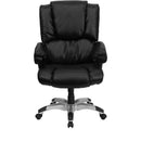 Flash Furniture GO-958-BK-GG High Back Black Leather Overstuffed Executive Swivel Office Chair