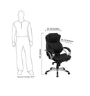 Flash Furniture H-9626L-2-GG High Back Black Leather Executive Swivel Office Chair