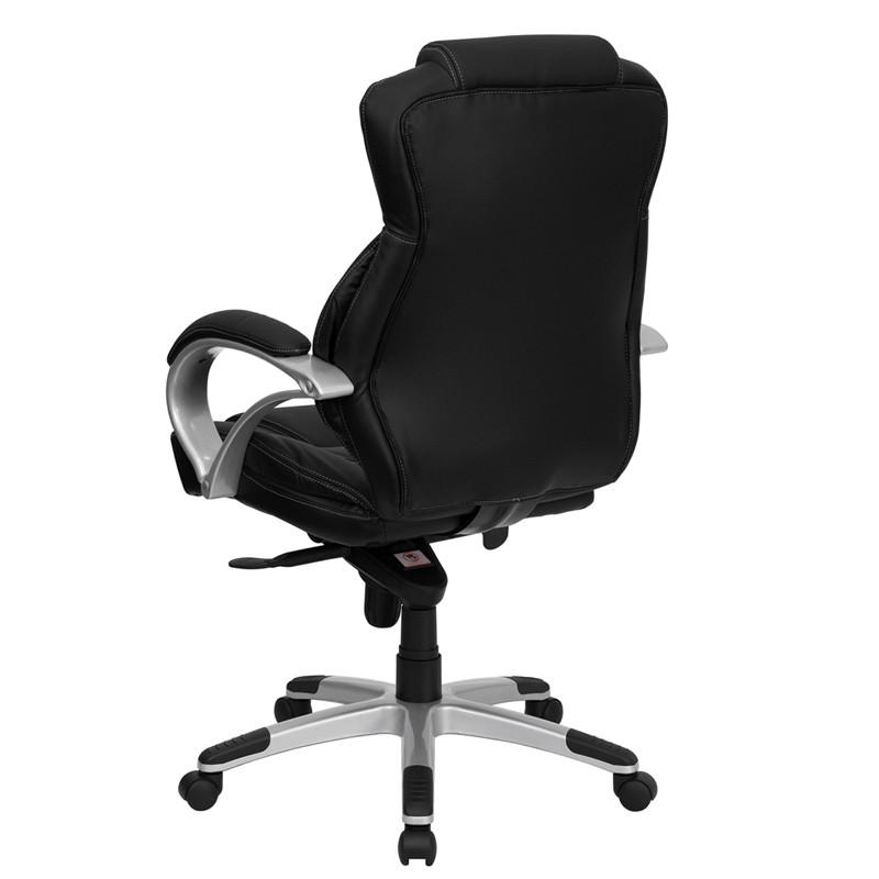 Flash Furniture H-9626L-2-GG High Back Black Leather Executive Swivel Office Chair