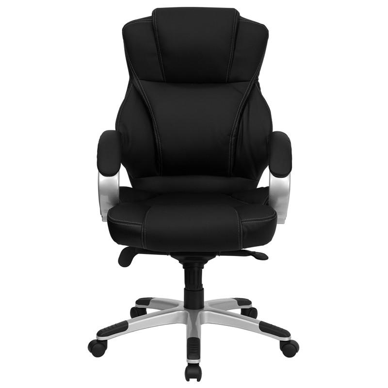 Flash Furniture H-9626L-2-GG High Back Black Leather Executive Swivel Office Chair