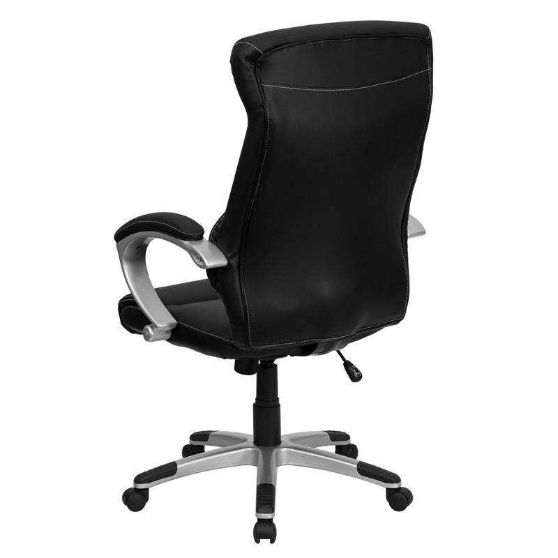 Flash Furniture H-9637L-1C-HIGH-GG High Back Black Leather Executive Swivel Office Chair