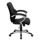 Flash Furniture Mid-Back Black Leather Contemporary Swivel Manager'S Chair
