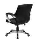 Flash Furniture Mid-Back Black Leather Contemporary Swivel Manager'S Chair