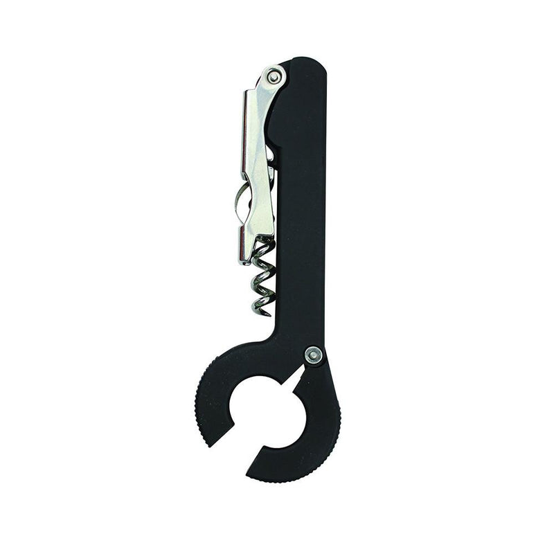 Tablecraft H1236 Waiter's Corkscrew with Foil Cutter Black