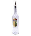 Tablecraft H933 17 Oz Glass Bottle with Stainless Steel Pourer
