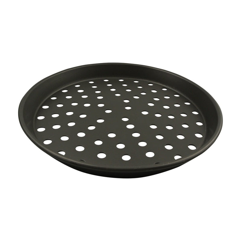 American Metalcraft HCDEP10-P 10" Hard Coated Aluminum Tapered Perforated Pizza Pan 1" Deep