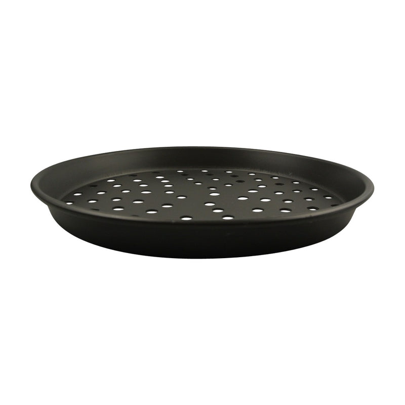 American Metalcraft HCDEP10-P 10" Hard Coated Aluminum Tapered Perforated Pizza Pan 1" Deep