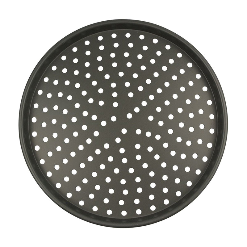 American Metalcraft HCDEP14 14" Hard Coated Aluminum Tapered Perforated Pizza Pan 1" Deep