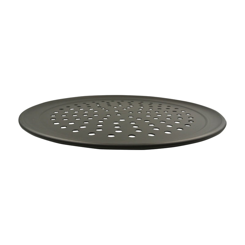 American Metalcraft HCT14-P 14" Hard Coated Aluminum Perforated Wide Rim Pizza Pan