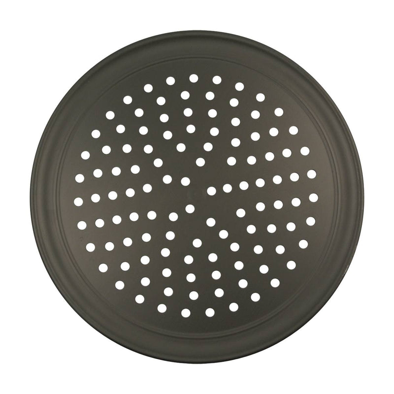 American Metalcraft HCT14-P 14" Hard Coated Aluminum Perforated Wide Rim Pizza Pan