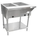 Advance Tabco HF-2G-LP - 34" Serving Counter, Hot Food, LP Gas, 2 Wells, Open Base w/ Undershelf - 7,000 BTU
