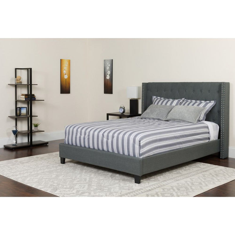 Flash Furniture Riverdale Queen Size Tufted Upholstered Platform Bed