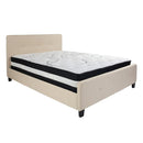 Flash Furniture Tribeca Queen Size Tufted Upholstered Platform Bed with Pocket Spring Mattress
