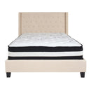 Flash Furniture Riverdale Full Size Tufted Upholstered Platform Bed with Pocket Spring Mattress