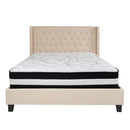 Flash Furniture Riverdale Queen Size Tufted Upholstered Platform Bed with Pocket Spring Mattress