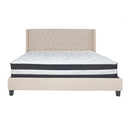 Flash Furniture Riverdale King Size Tufted Upholstered Platform Bed with Pocket Spring Mattress