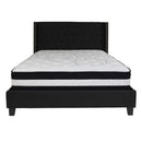 Flash Furniture Riverdale Queen Size Tufted Upholstered Platform Bed with Pocket Spring Mattress