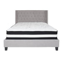 Flash Furniture Riverdale Queen Size Tufted Upholstered Platform Bed with Pocket Spring Mattress