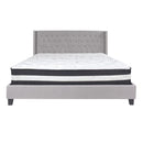 Flash Furniture Riverdale King Size Tufted Upholstered Platform Bed with Pocket Spring Mattress