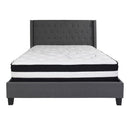 Flash Furniture Riverdale Queen Size Tufted Upholstered Platform Bed with Pocket Spring Mattress