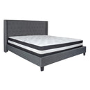 Flash Furniture Riverdale King Size Tufted Upholstered Platform Bed with Pocket Spring Mattress