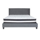 Flash Furniture Riverdale King Size Tufted Upholstered Platform Bed with Pocket Spring Mattress