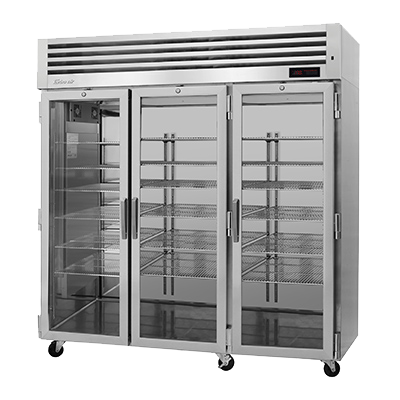 Turbo Air 77.75" Wide Three-Section Stainless Steel Reach-In Heated Cabinet