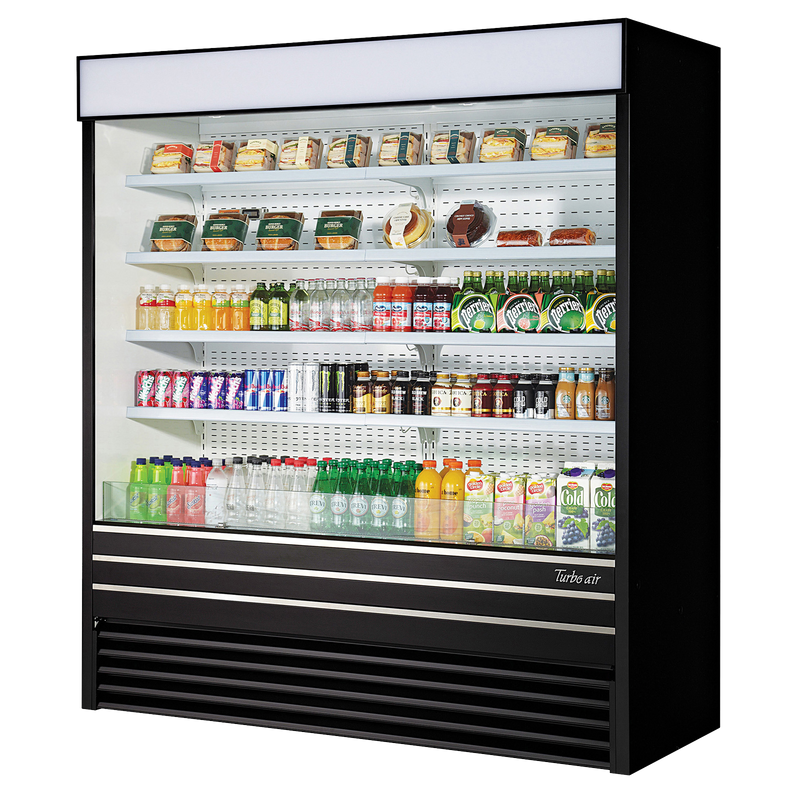 Turbo Air 48.3 Cubic Feet Black Vertical Open Display Merchandiser