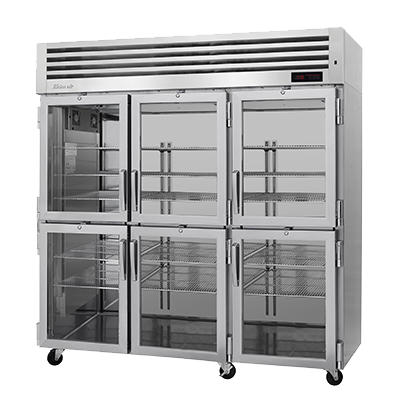 Turbo Air 77.75" Wide Three-Section Stainless Steel Reach-In Heated Cabinet