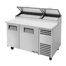 True Stainless Steel Two Section 60"W Pizza Prep Table