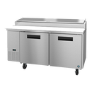 Hoshizaki Stainless Steel Refrigerated Pizza Table 67" Wide Reach In Two Section