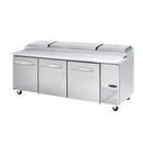 Kool-It Stainless Steel Three Section Three Door Pizza Prep Table 93.3"W