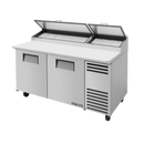 True Stainless Steel Two Section 67"W Pizza Prep Table