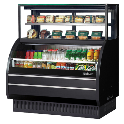 Turbo Air Open Merchandiser Combination Case With Refrigerated Top Shelf